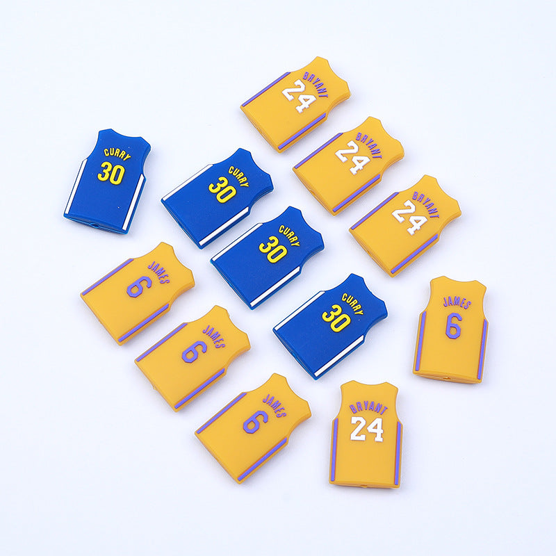 Silicone Focal Beads NBA Jerseys Player Names Numbers 20pcs 3