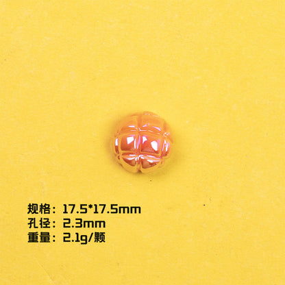 Glossy Bread Resin Beads Round 2.3mm Hole Warm Golden Colors 20pcs 7