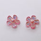 Plating Irregular Flower Acrylic Beads 26mm Transparent Pastel 100pcs 7