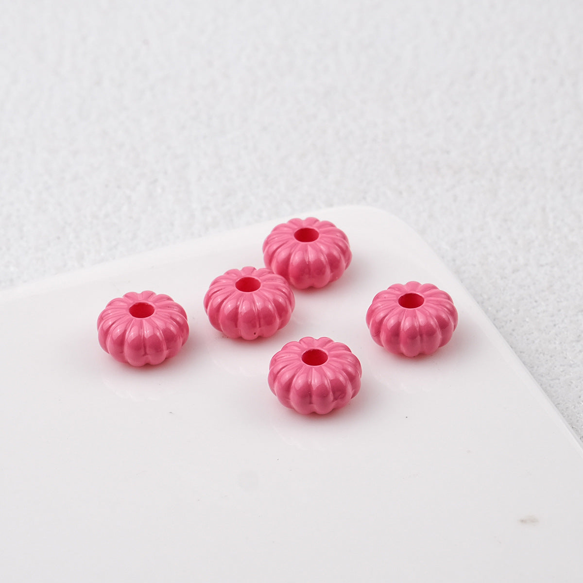 Acrylic Pumpkin Spacer Beads 8mm Striped 50pcs 14