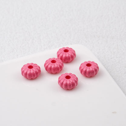 Acrylic Pumpkin Spacer Beads 8mm Striped 50pcs 14