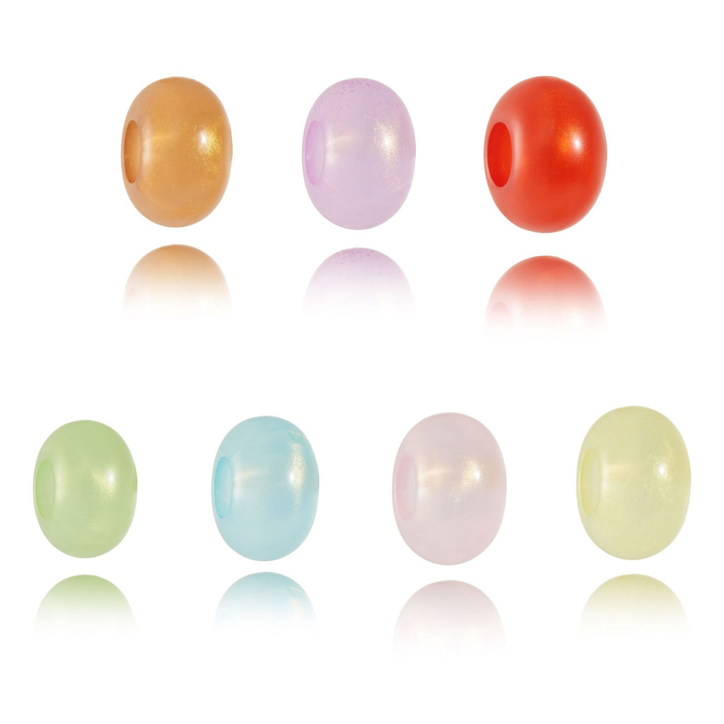 Acrylic Spacer Beads 9x14mm Imitation Crackle Solid Color 100pcs 2