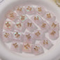 Matte Lace Bow Square Resin Beads 13mm Pastel Colors 10pcs 14