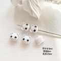 Baking Painted Black and White Metal Beads Quirky Shapes 10pcs 6