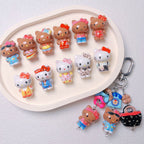 3D Painted Acrylic Beads 26mm Sun Kissed Hello KT Character 5pcs