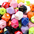 Bright Polygonal Acrylic Beads 19mm Faceted Glossy 30pcs 6