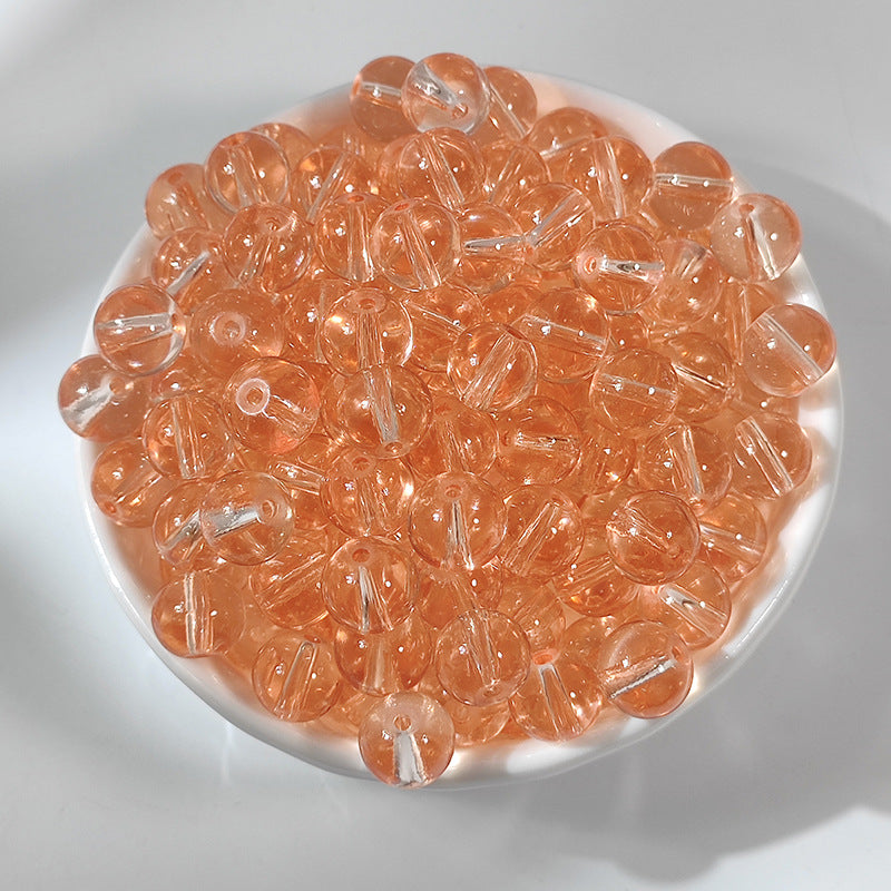 Ice Transparent Round Glass Beads 8mm Pastel Frosted Glow 100pcs 8