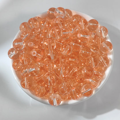 Ice Transparent Round Glass Beads 8mm Pastel Frosted Glow 100pcs 8