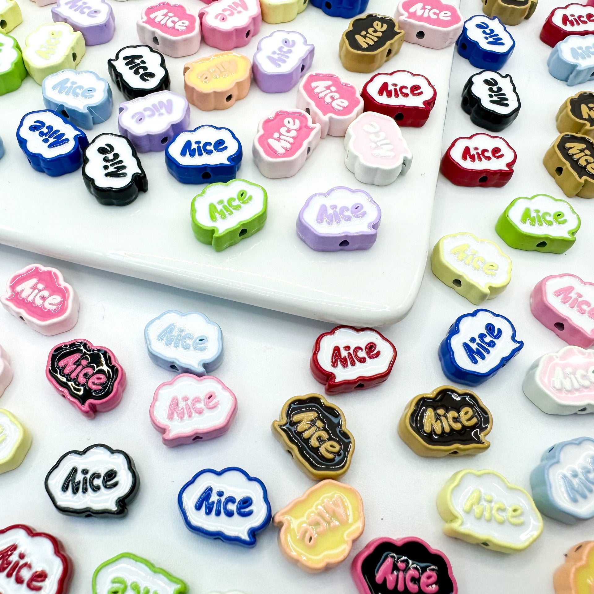 Frame Metal Beads 9x12mm Baking Painted Enamel Alloy 10pcs