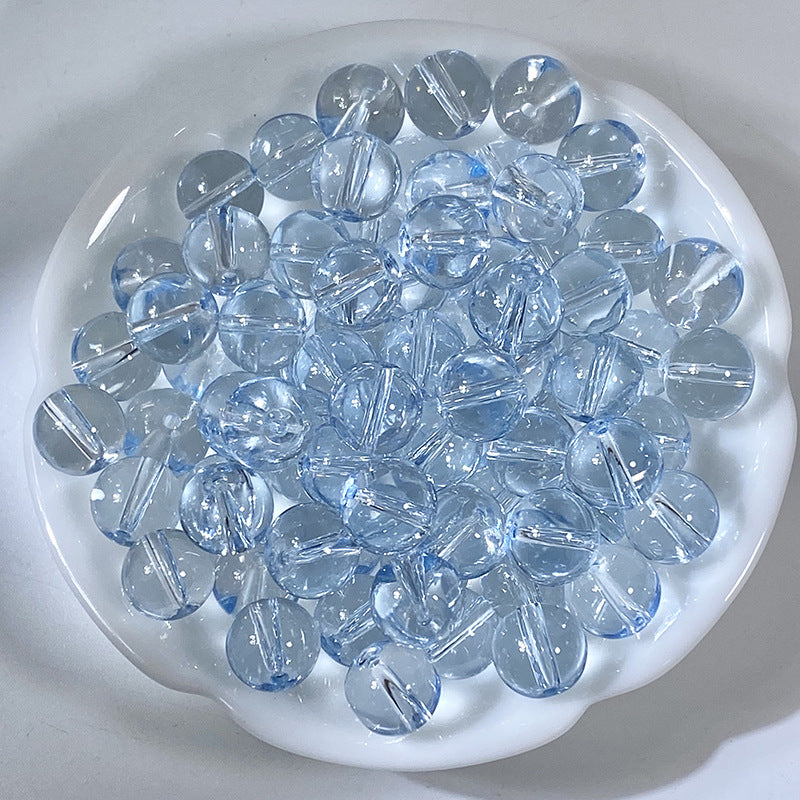 Transparent Glass Beads 10mm Soft Pastel Glossy Finish 100pcs 17