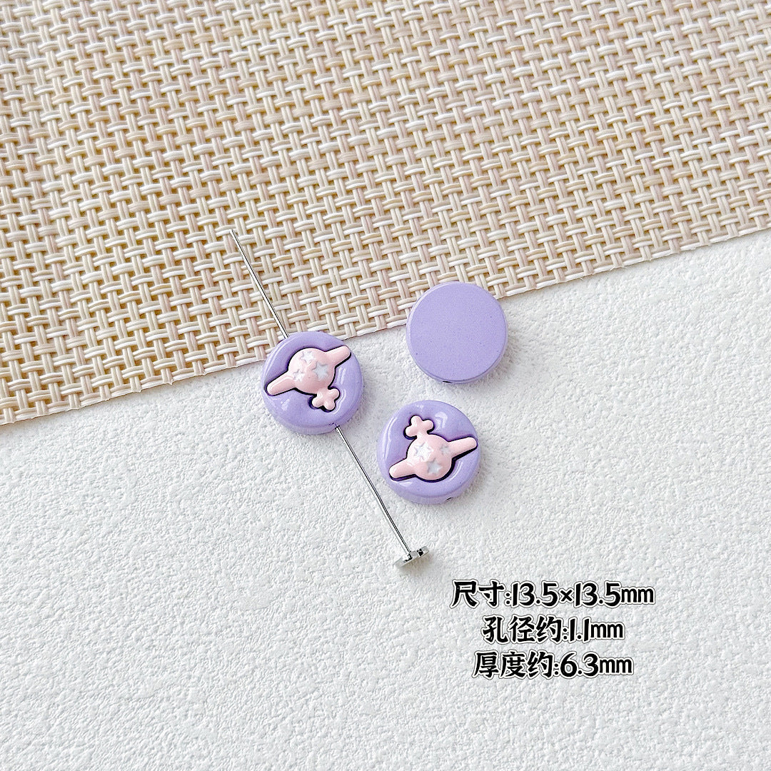 Helicopter and Satellite Metal Beads 17mm Painted Pastel Alloy 10pcs 19