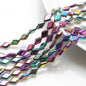 Electroplated Rhombus Glass Beads 11mm Transparent Mixed Colors 20pcs 7