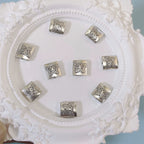 Square Metal Beads 10mm Butterfly Pattern Antique Silver Tone 100pcs 3
