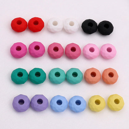 Acrylic Faceted Spacer Beads 14mm Rubberized Finish 40pcs 2