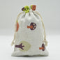Cotton Linen Drawstring Pouches 10x14cm Animal and Botanical Prints 2pcs 17