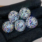 Natural Shell Embeded Rhinestone Bubblegum Ball Rhinestone Beads 16mm 10pcs 8