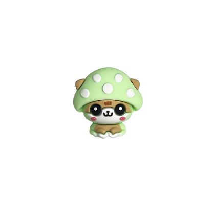 Silicone 3D Focal Beads Mushroom with Smiling Faces 20pcs 11