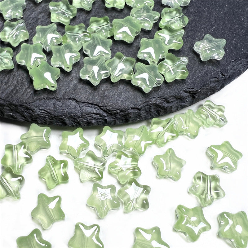 Czech Glass Beads Star 8mm Translucent Soft Color Gradient 50pcs 32