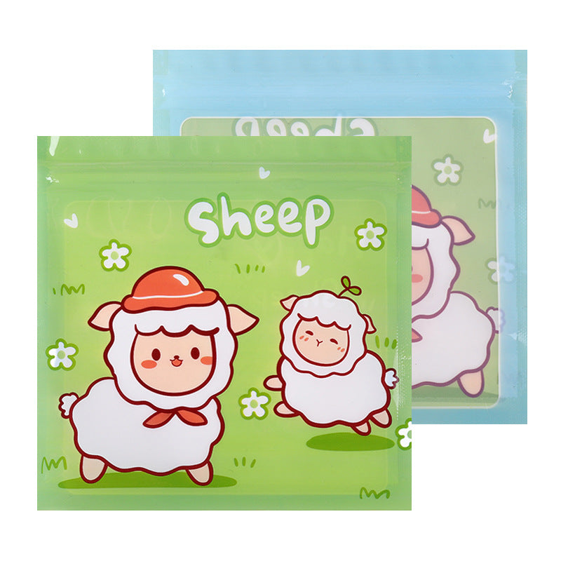 Top Seal Zip Lock Bags 13.5cm Pastel Animal Pattern 10pcs 17
