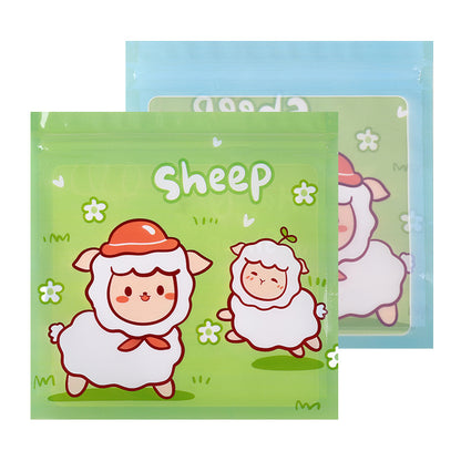 Top Seal Zip Lock Bags 13.5cm Pastel Animal Pattern 10pcs 17