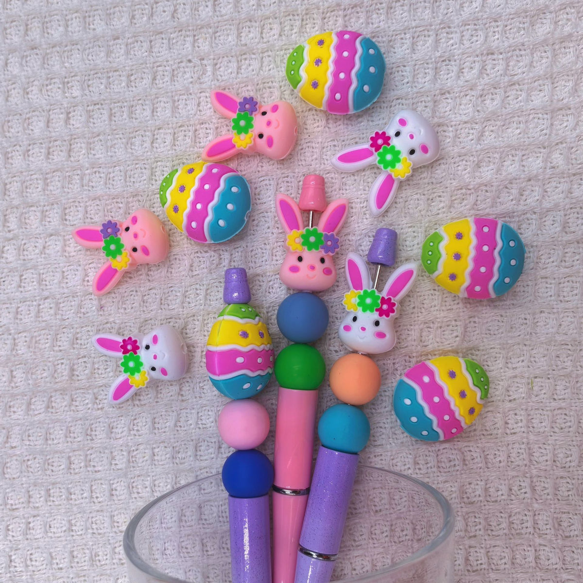 Silicone 3D Focal Beads Easter Bunny Egg Floral Crown 20pcs 4