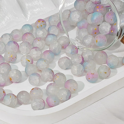 Frosted Round Glass Beads 10mm Matte Mixed Colors 50pcs 18