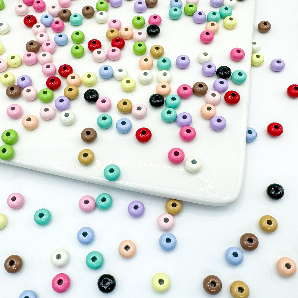 Alloy Spacer Beads 6mm Colorful Baking Painted 50pcs 4