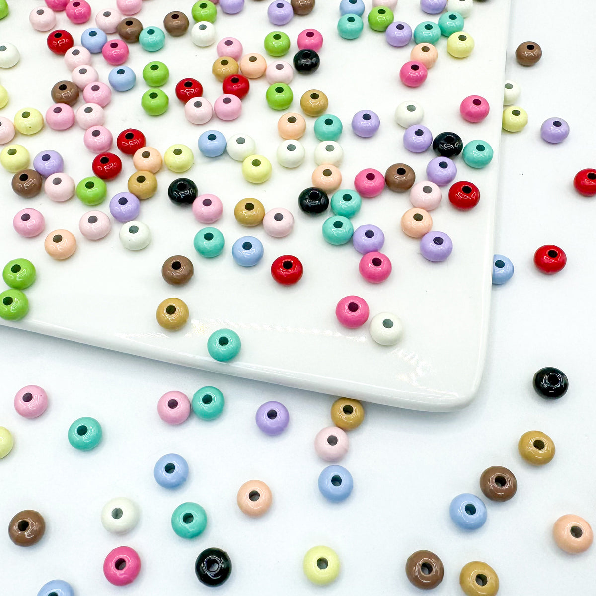 Alloy Spacer Beads 6mm Colorful Baking Painted 50pcs 4