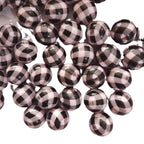 Printed Bubblegum Beads 20mm Black Pink Buffalo Check Pattern 10pcs 3