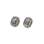Alloy Ripple Patterned Spacer Beads 7mm Large Hole 1pc 5