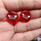 Clear Expression Acrylic Beads 18mm Printed Glossy 100pcs 2
