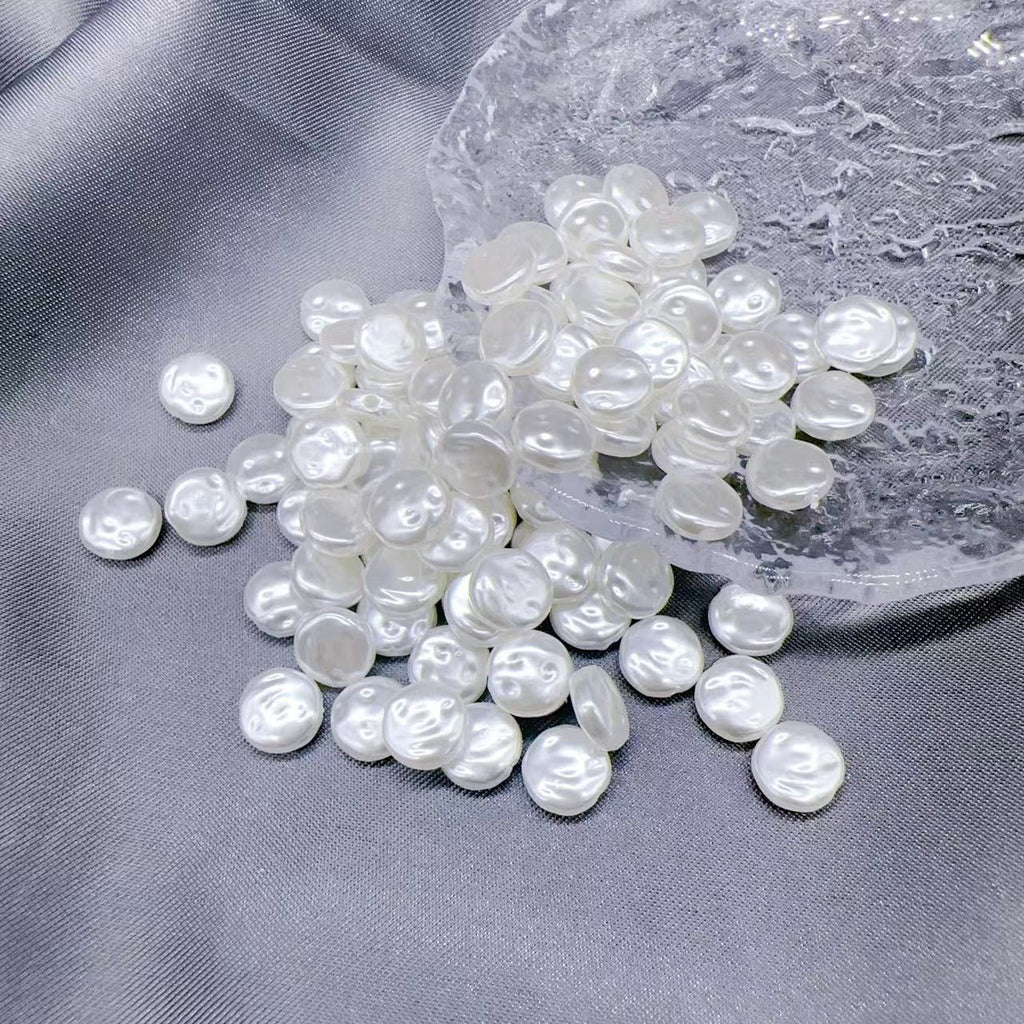 Imitation Baroque Flat Acrylic Beads 8-10-12mm Irregular ABS Plastic 100pcs 6