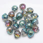 Electroplated Strawberry Glass Beads 13x16mm Iridescent 10pcs 12