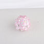 Flower Pattern Rhinestone Bubblegum Beads 15mm Polymer Clay 10pcs 10