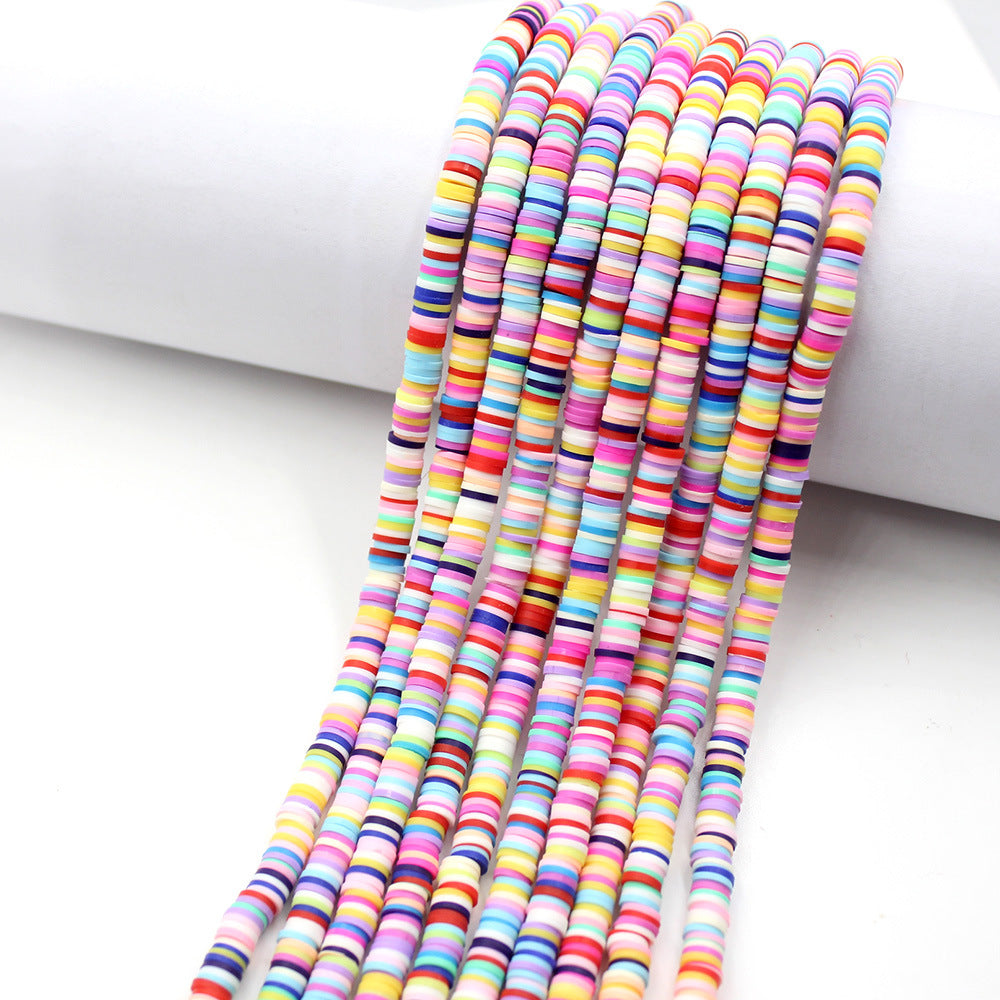 Flat Disc Clay Beads 6mm Colorful Matte Polymer 10strands 18