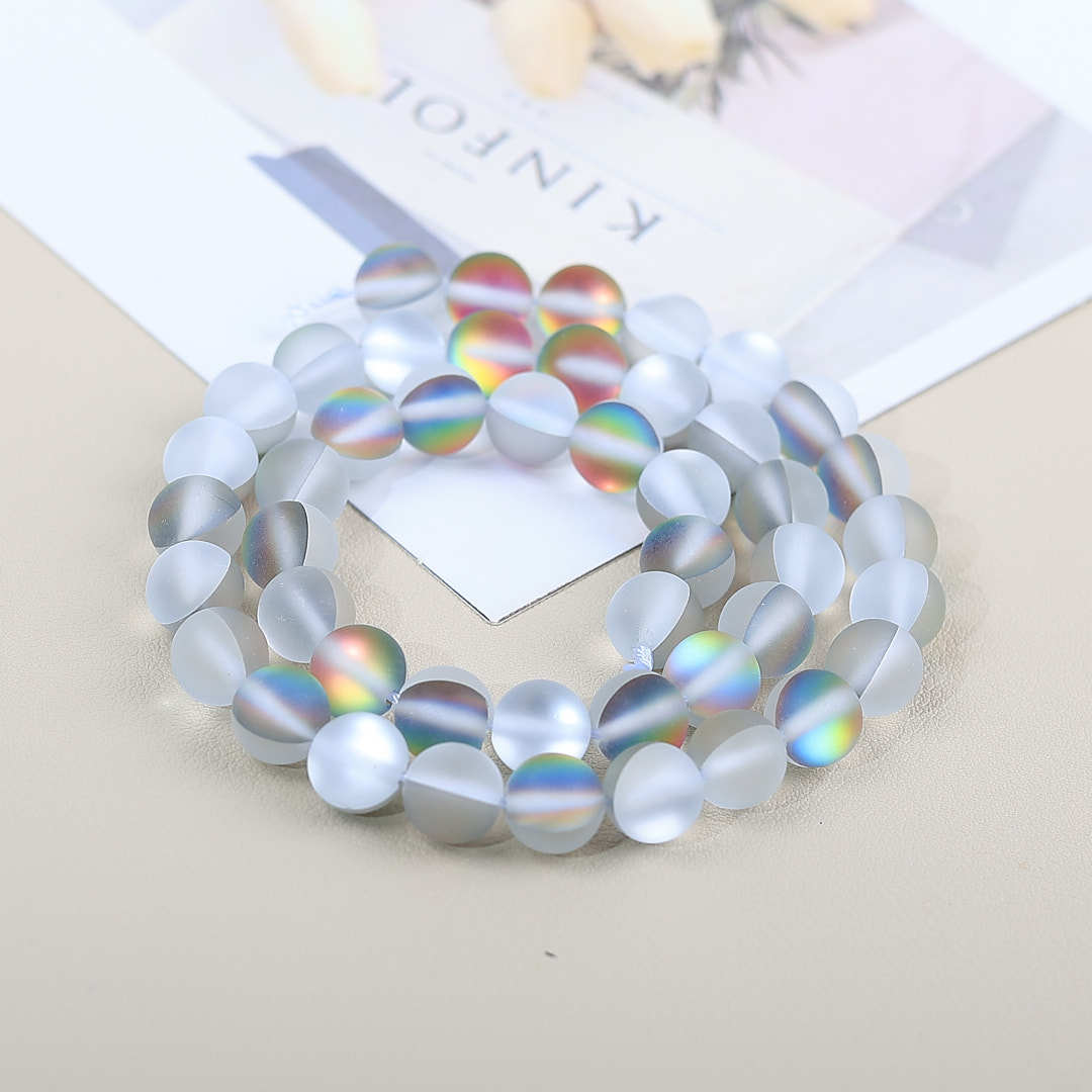Mermaid Round Glass Beads 6mm Matte Pastel Jewel Tones 40pcs 23