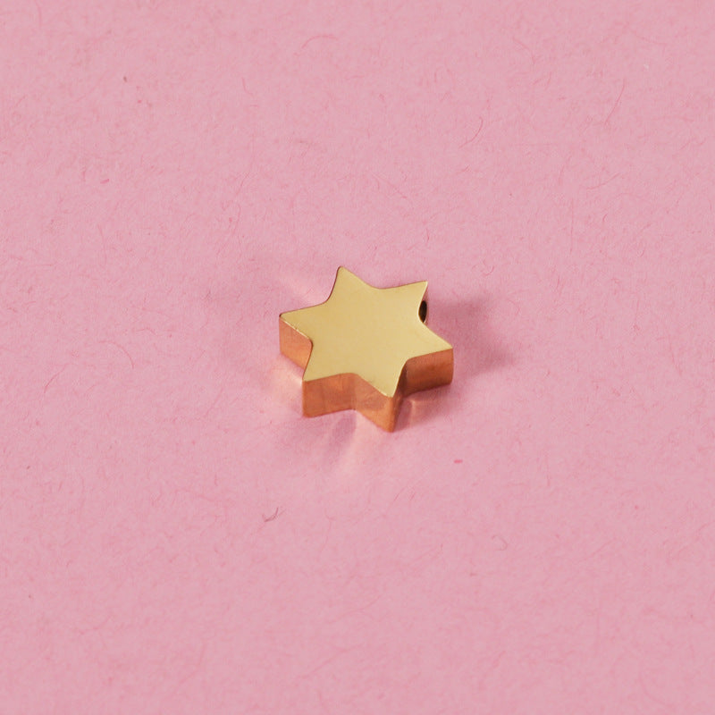 Stainless Steel Star Metal Beads 8mm Polished Color Retaining 10pcs 7