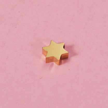 Stainless Steel Star Metal Beads 8mm Polished Color Retaining 10pcs 7