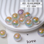 Iridescent Swirl Resin Beads 16mm Round Multicolor 10pcs 3