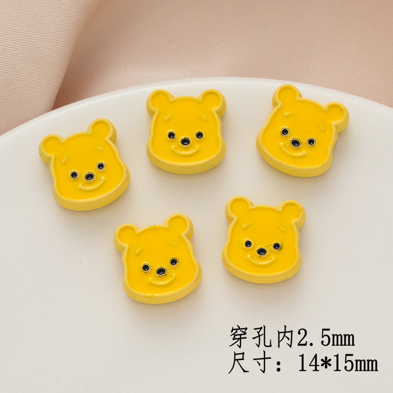 Cartoon Character Metal Beads Painted Enamel Alloy 10pcs 18