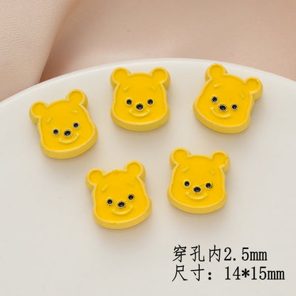 Cartoon Character Metal Beads Painted Enamel Alloy 10pcs 18
