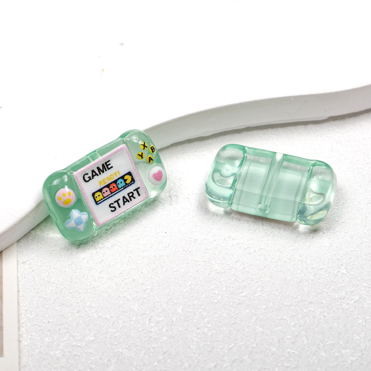 Clear Square Acrylic Beads 25mm Game Console Printed 10pcs 9
