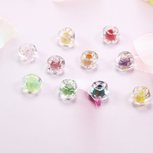 Lampwork Glass Beads Irregular Water Ripple Dyed Core Spacer 16mm 20pcs