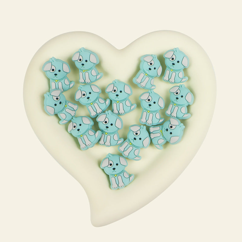 Silicone Focal Beads Puppy Sitting Pose 20pcs 8