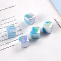 Plating Double Color Cloud Square Acrylic Beads 13.2mm 50pcs 4