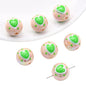 Painted Heart Acrylic Beads 16mm Glossy Bold Colors 4pcs 6