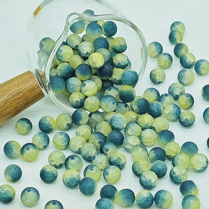 Frosted Round Glass Beads 10mm Matte Mixed Colors 50pcs 11