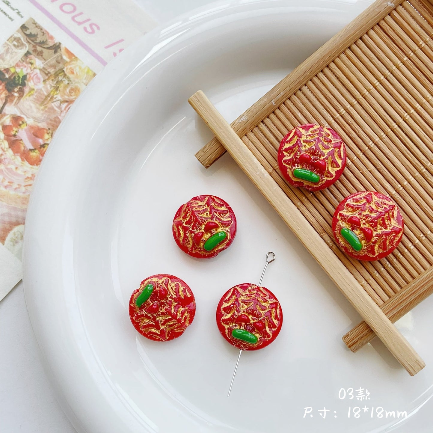Forest Series Gilded Lampwork Glass Beads Nature Inspired Vintage 10pcs 6