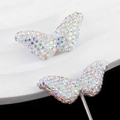 Polymer Clay Wing Rhinestone Beads 37mm Full Rhinestone Pave 6pcs 15