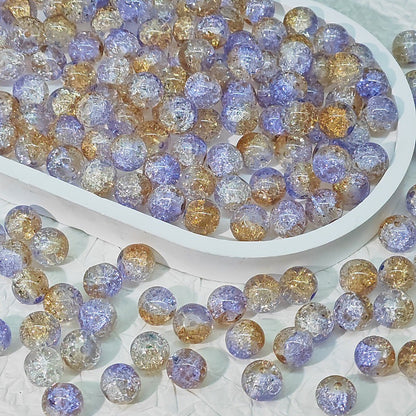 Crackle Round Glass Beads 10mm Bright Multicolor 50pcs 23